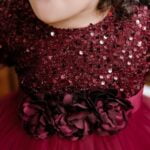 Sequin baby girl dress with sleeves-burgundy (6)