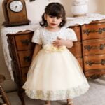 Sequin baby girl dress with sleeves-cream (1)