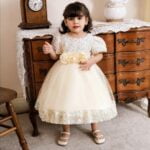 Sequin baby girl dress with sleeves-cream (3)