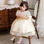Sequin baby girl dress with sleeves-cream (5)