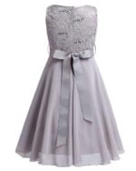Sequin top junior bridesmaid dress-grey (3)