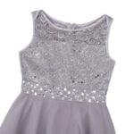 Sequin top junior bridesmaid dress-grey (4)