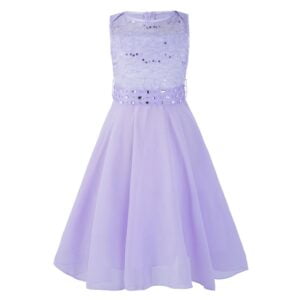 Sequin top junior bridesmaid dress-lavender (4)