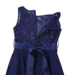 Sequin top junior bridesmaid dress-navy-blue (3)