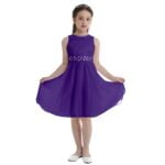Sequin top junior bridesmaid dress-purple (1)