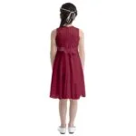 Sequin top junior bridesmaid dress-red (2)