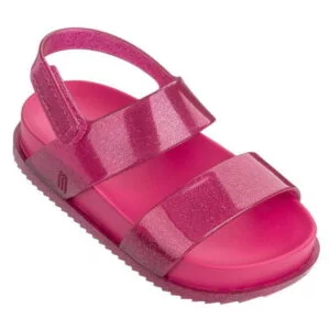 Shimmery twin strap girls summer sandals-pink