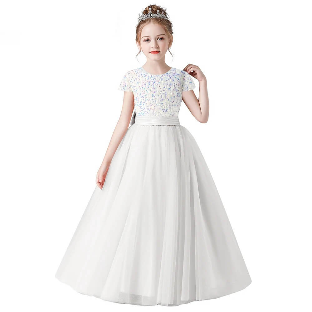 Short sleeve flower 2025 girl dresses