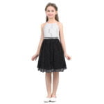 Cute girl party dress - white-black
