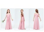 Slip chiffon junior bridesmaid dress-pink (1)
