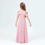 Slip chiffon junior bridesmaid dress-pink (3)
