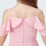 Slip chiffon junior bridesmaid dress-pink (4)