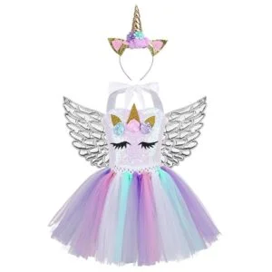 Girl Rainbow Unicorn Dress