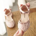 Sparkly rhinestone girls dress shoes-pink (1)