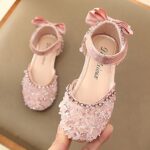 Sparkly rhinestone girls dress shoes-pink (2)