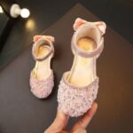 Sparkly rhinestone girls dress shoes-pink (3)