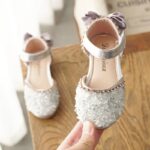Sparkly rhinestone girls dress shoes-silver (2)