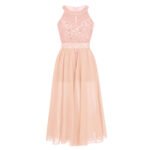 Stylish chic junior romper dress-peach (1)