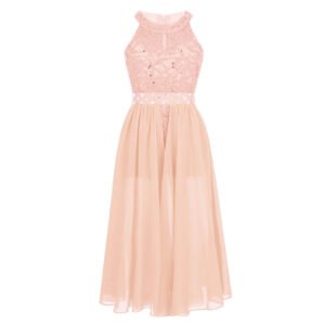 Stylish chic junior romper dress-peach (1)