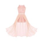 Stylish chic junior romper dress-peach (2)