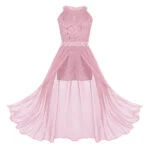 Stylish chic junior romper dress-pink (2)
