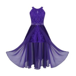 Stylish chic junior romper dress-purple (1)