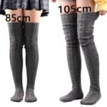 Thick cable knit thigh high socks-dark-grey (1)