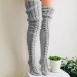 Thick cable knit thigh high socks-light-grey (1).1