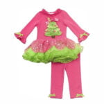 Toddler girl Christmas dress-pink-green (2)