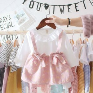Toddler girl long sleeve dress - Pink