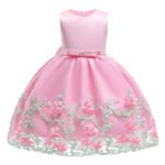 Toddler girl satin tulle dress-pink (1)