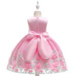 Toddler girl satin tulle dress-pink (2)