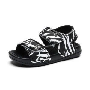 Toddler girl velcro sandals-black (1)