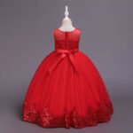 Tulle ball gown flower girl dress-red (6)