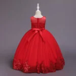 Tulle ball gown flower girl dress-red (6)