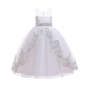 Tulle ball gown flower girl dress-white (2)