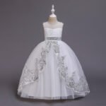 Tulle ball gown flower girl dress-white (4)