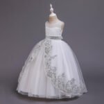 Tulle ball gown flower girl dress-white (5)