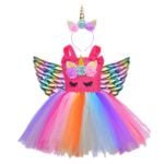 Unicorn girls party dress - Rainbow