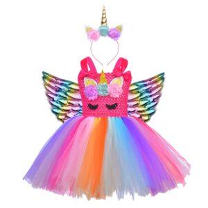 Unicorn girls party dress - Rainbow
