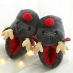 Warm reindeer slippers-grey-red (2)