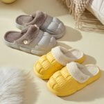 Waterproof removeable fur slippers - Grey-Fabulous Bargains Galore