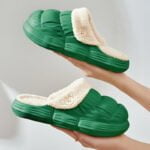 Waterproof removeable fur slippers - Black-Fabulous Bargains Galore
