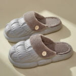 Waterproof removeable fur slippers - Grey-Fabulous Bargains Galore