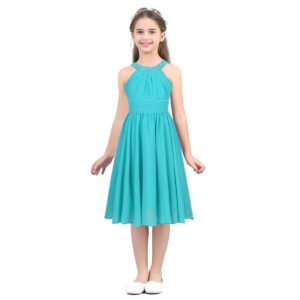 Wedding flower girl dresses-turquoise (8)