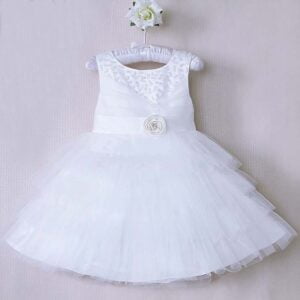 White a line tulle flower girl dress (6)