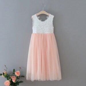 White and pink flower girl dress (2)