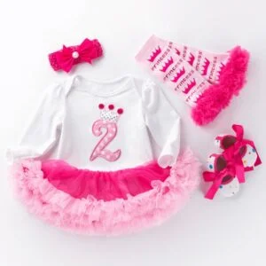 White and pink girls 2nd birthday dress set (1).1