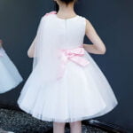 White flower girl dress with pink sash (5)
