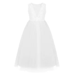 White lace top flower girl dress (2)